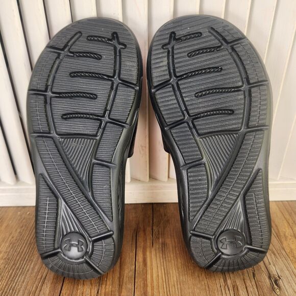 Under Armour Ignite VI Slides Youth Size 2Y Black Pink Adjustable Strap Sandals - Picture 7 of 9